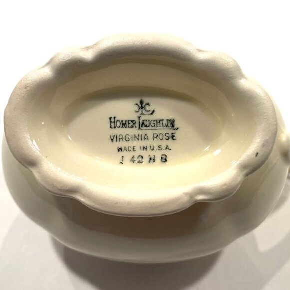 Homer Laughlin Virginia Rose Design Set of Creamer and Sugar Bowls Made In USA - Picture 6 of 10